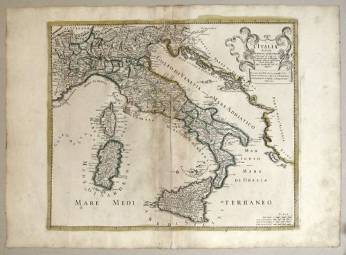 PETRINI Paolo (attivo fIne secolo XVI e metÃ  secolo XVII) SANSON Guglielmo (1633-1703 ) - L'ITALIA DEDICATA M.R.P. GIO. ANDREA MASSADELLA COMP.A DI GESU', PROFESSORE GIA' DI FILOSOFIA E TEOLOGIA NELLE PIU' CELEBRI ACCADEMIE DI SICILIA, ADESSO RETTORE DEL