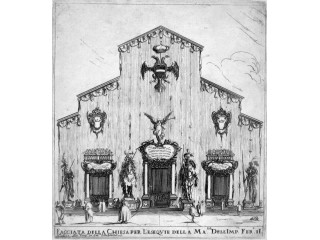 DELLA BELLA Stefano - FACCIATA DELLA CHIESA PER L'ESEQUIE DELLA MA(EST)Ã DELL'IMP(ERATO)RE FER(DINAND)O. II.